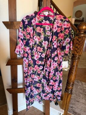 LuLaRoe Floral Swim Coverup in Navy, Pink, Green